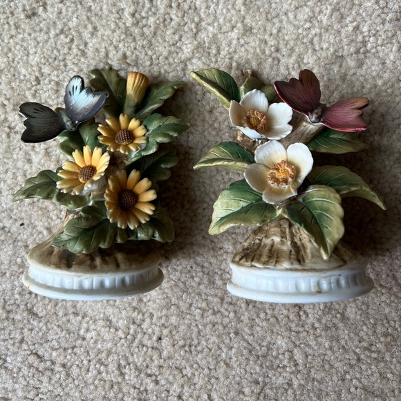 LEFTON - 2 BUTTERFLY FIGURINES (x2).  VINTAGE HAND-PAINTED CHINA - Picture 4 of 8